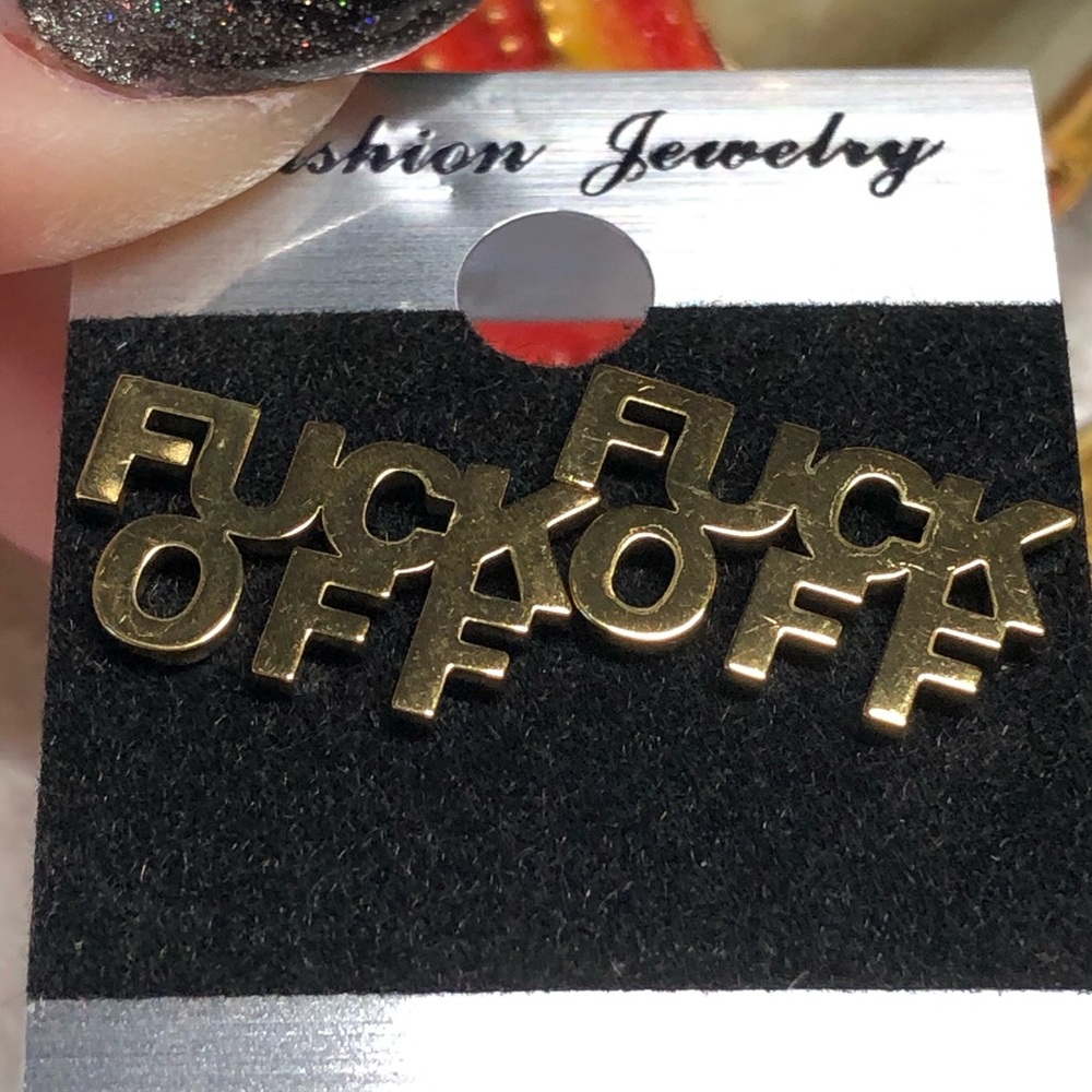 RUDE STAINLESS earrings, fun earrings-Brand new steel-GOLD